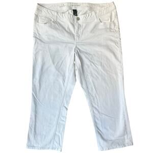 Lane Bryant Crop Genius Fit Women Denim Straight Leg Jeans size 20, White